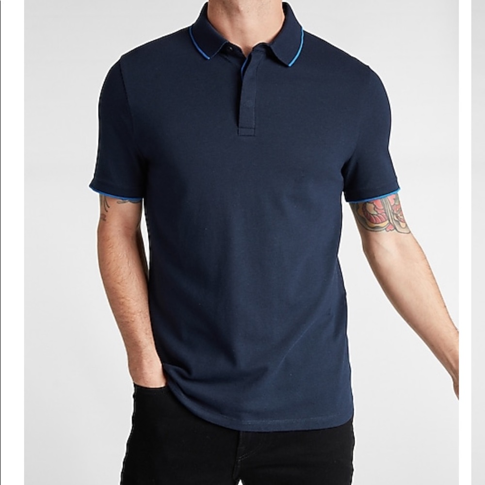 Express navy blue polo shirt